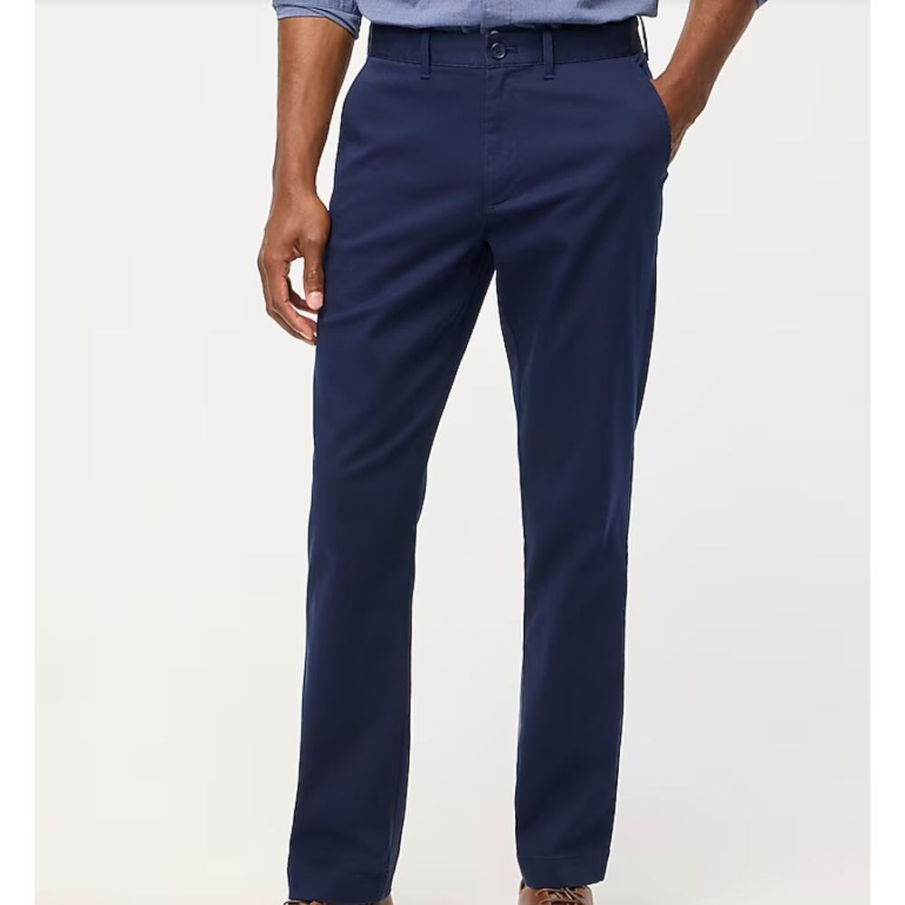 NWOT J. Crew Men's Straight-fit Flex Casual Chino Pant Navy Blue Size 35x32